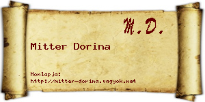 Mitter Dorina névjegykártya